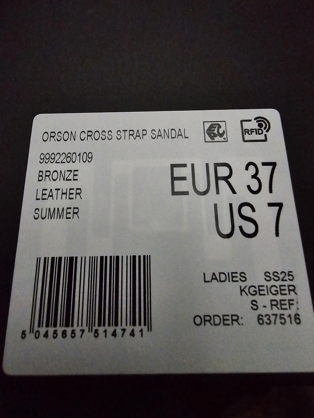 Kurt Geiger Metallic Bronze Cross-Strap Sandals with Crystal Emblem - Picture 2 of 4